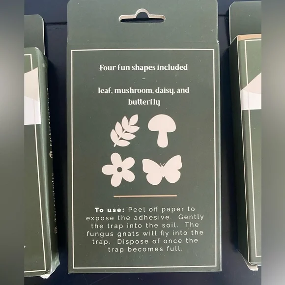 Sticky Gnat Traps (4 Packs 80 Total) Fun Assorted Natural Shapes Non-Toxic New - Picture 3 of 7